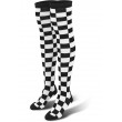 Ladies Skater  Black / White Checkerboard Over-knee Socks